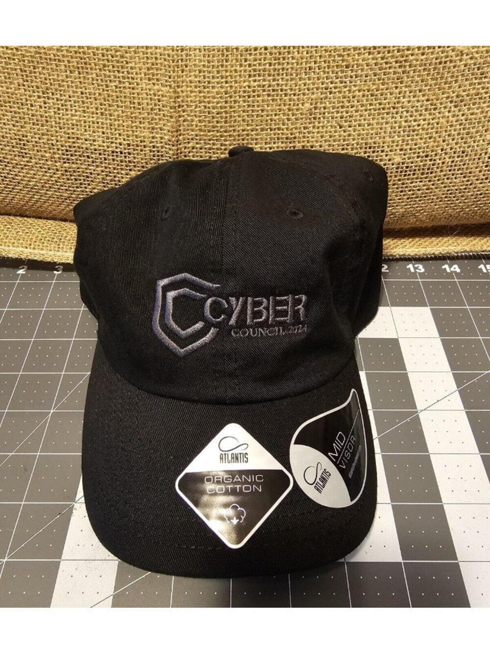 Atlantis Head Wear Black Strapback Cyber Council 2024 Cotton  Hat/Baseball Cap